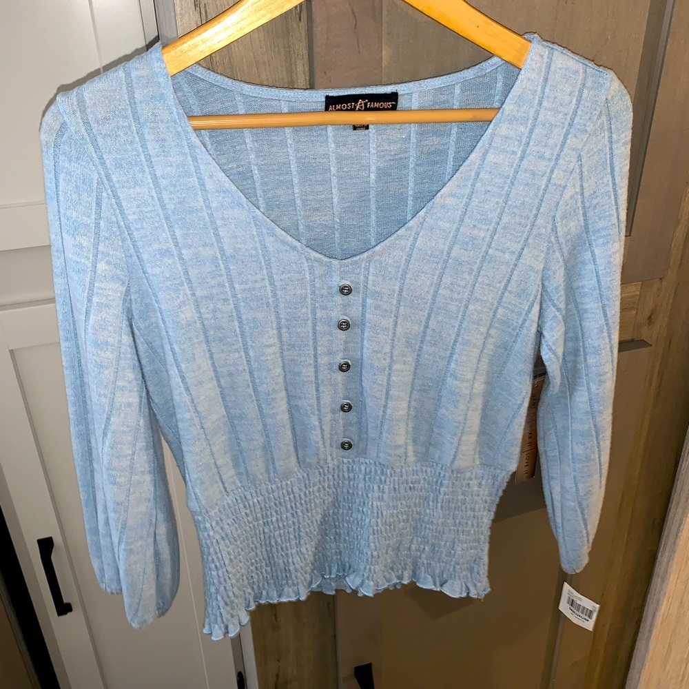 NWT ALMOST FAMOUS LIGHT BLUE BLOUSE